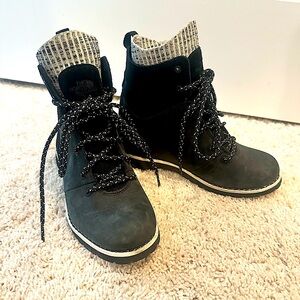 Worn a few times. Great boots! Would be comfortable, but need a half size up.